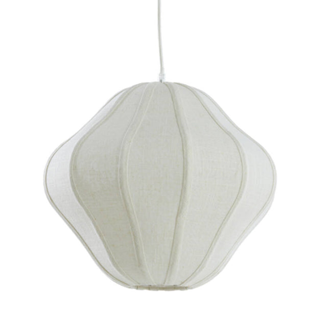 Lámpara colgante textil lino crema Ø38,5x32cm E27 - LLLC0566