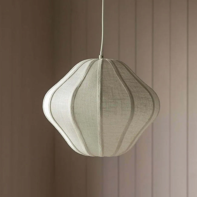 Lámpara colgante textil lino crema Ø38,5x32cm E27 - LLLC0566