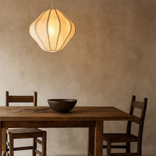 Cargar imagen en el visor de la galería, Lámpara colgante textil lino crema Ø38,5x32cm E27 - LLLC0566
