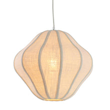 Cargar imagen en el visor de la galería, Lámpara colgante textil lino crema Ø38,5x32cm E27 - LLLC0566
