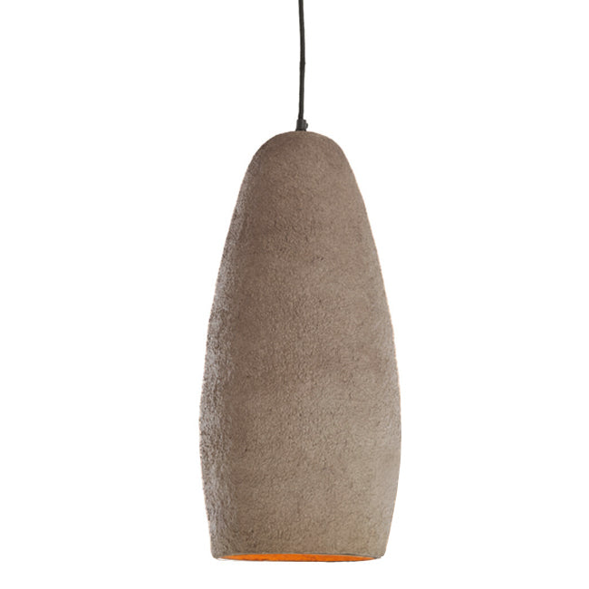 Lámpara colgante papel maché tierra antiguo oscuro Ø26x56cm E27 - LLLC0572