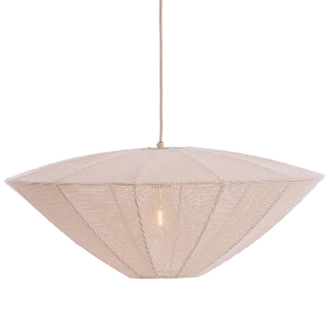 Lámpara colgante textil crema Ø50x23 cm E27 - LLLC0573