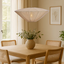 Cargar imagen en el visor de la galería, Lámpara colgante textil crema Ø50x23 cm E27 - LLLC0573
