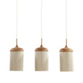 Lámpara colgante imitación madera natural metal textil  100 cm 3 luces E27- LLLC0578