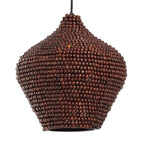 Lámpara colgante cuentas madera marrón oscuro Ø28x30 cm E27 - LLLC0580