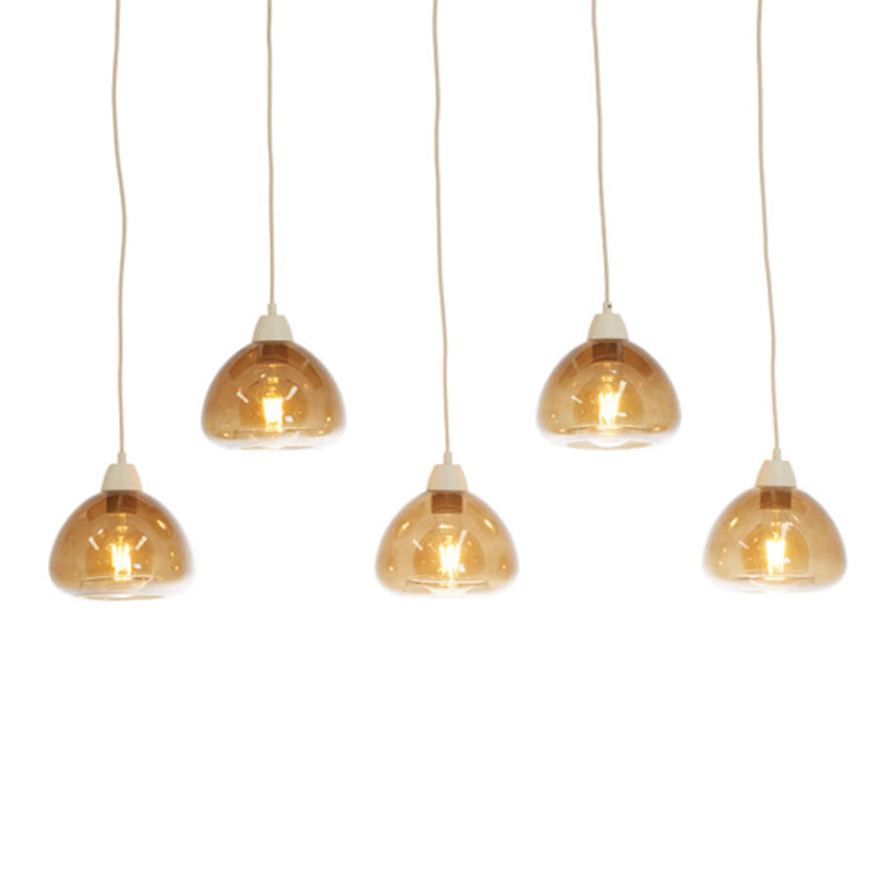 Lámpara colgante vidrio marrón metal arena 110x118 cm 5 luces E27 - LLLC0581