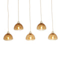 Lámpara colgante vidrio marrón metal arena 110x118 cm 5 luces E27 - LLLC0581
