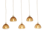 Lámpara colgante vidrio marrón metal arena 110x118 cm 5 luces E27 - LLLC0581