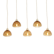 Cargar imagen en el visor de la galería, Lámpara colgante vidrio marrón metal arena 110x118 cm 5 luces E27 - LLLC0581
