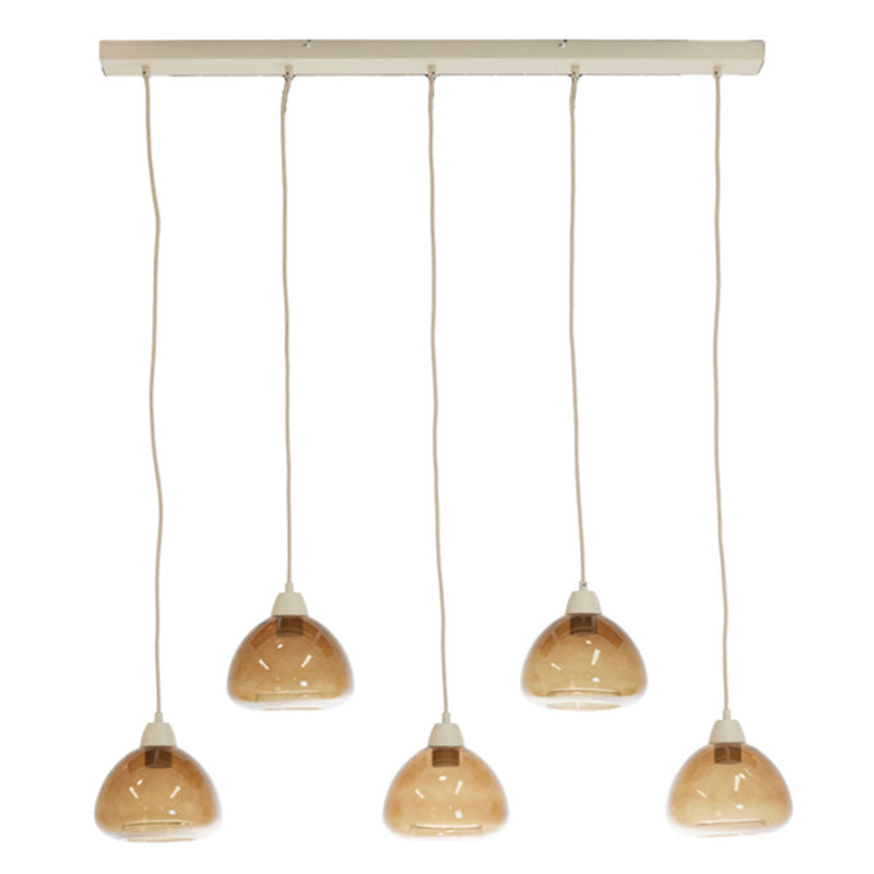 Lámpara colgante vidrio marrón metal arena 110x118 cm 5 luces E27 - LLLC0581