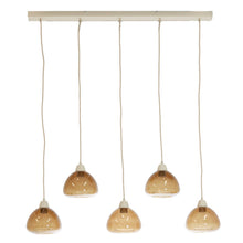 Cargar imagen en el visor de la galería, Lámpara colgante vidrio marrón metal arena 110x118 cm 5 luces E27 - LLLC0581

