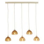 Lámpara colgante vidrio marrón metal arena 110x118 cm 5 luces E27 - LLLC0581