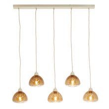 Cargar imagen en el visor de la galería, Lámpara colgante vidrio marrón metal arena 110x118 cm 5 luces E27 - LLLC0581
