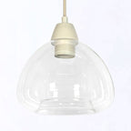 Lámpara colgante metal crema vidrio transparente 3 luces  Ø30x150 cm E27 - LLLC0587
