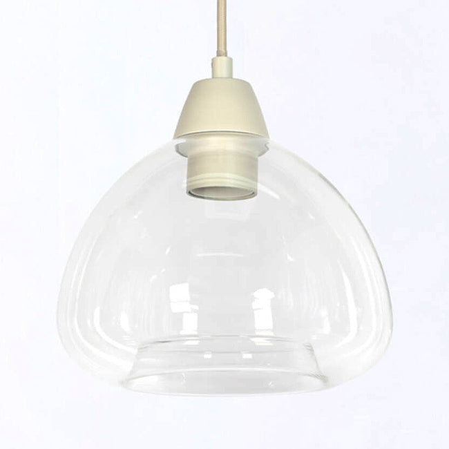 Lámpara colgante metal crema vidrio transparente 3 luces  Ø30x150 cm E27 - LLLC0587