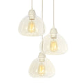 Lámpara colgante metal crema vidrio transparente 3 luces  Ø30x150 cm E27 - LLLC0587