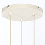 Lámpara colgante metal crema vidrio transparente 3 luces  Ø30x150 cm E27 - LLLC0587