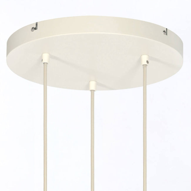 Lámpara colgante metal crema vidrio transparente 3 luces  Ø30x150 cm E27 - LLLC0587