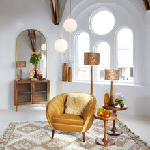 Cargar imagen en el visor de la galería, Lámpara colgante metal bronce antiguo vidrio blanco opal Ø30 cm E27 - LLLC0588
