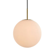Cargar imagen en el visor de la galería, Lámpara colgante metal bronce antiguo vidrio blanco opal Ø30 cm E27 - LLLC0588
