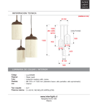 Cargar imagen en el visor de la galería, Lámpara colgante metal textil imitacion madera café crema Ø35cm 3 luces E27 - LLLC0589
