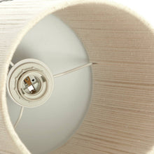 Cargar imagen en el visor de la galería, Lámpara colgante metal textil imitacion madera café crema Ø35cm 3 luces E27 - LLLC0589
