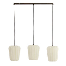 Cargar imagen en el visor de la galería, Lámpara colgante textil blanco 103x30x143 cm 3 luces E27 - LLLC0593
