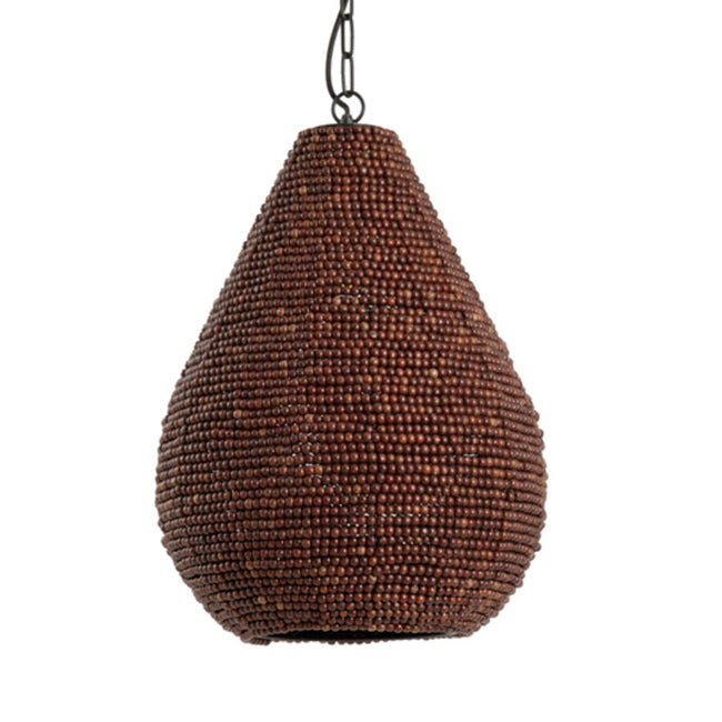 Lámpara colgante madera  cuentas marrón oscuro  Ø31x39 cm E27- LLLC0596