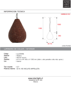 Lámpara colgante madera  cuentas marrón oscuro  Ø31x39 cm E27- LLLC0596