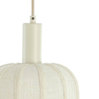 Lámpara colgante metal lino textil crema 80x21x34 cm 3 luces E27 - LLLC0599