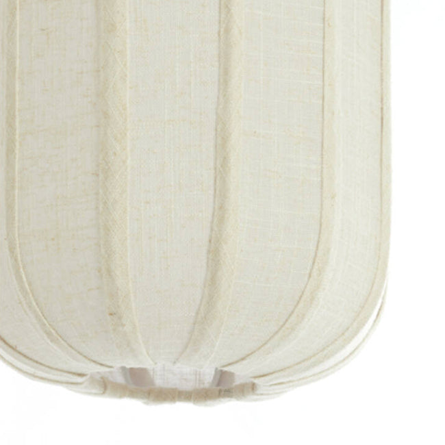 Lámpara colgante metal lino textil crema 80x21x34 cm 3 luces E27 - LLLC0599