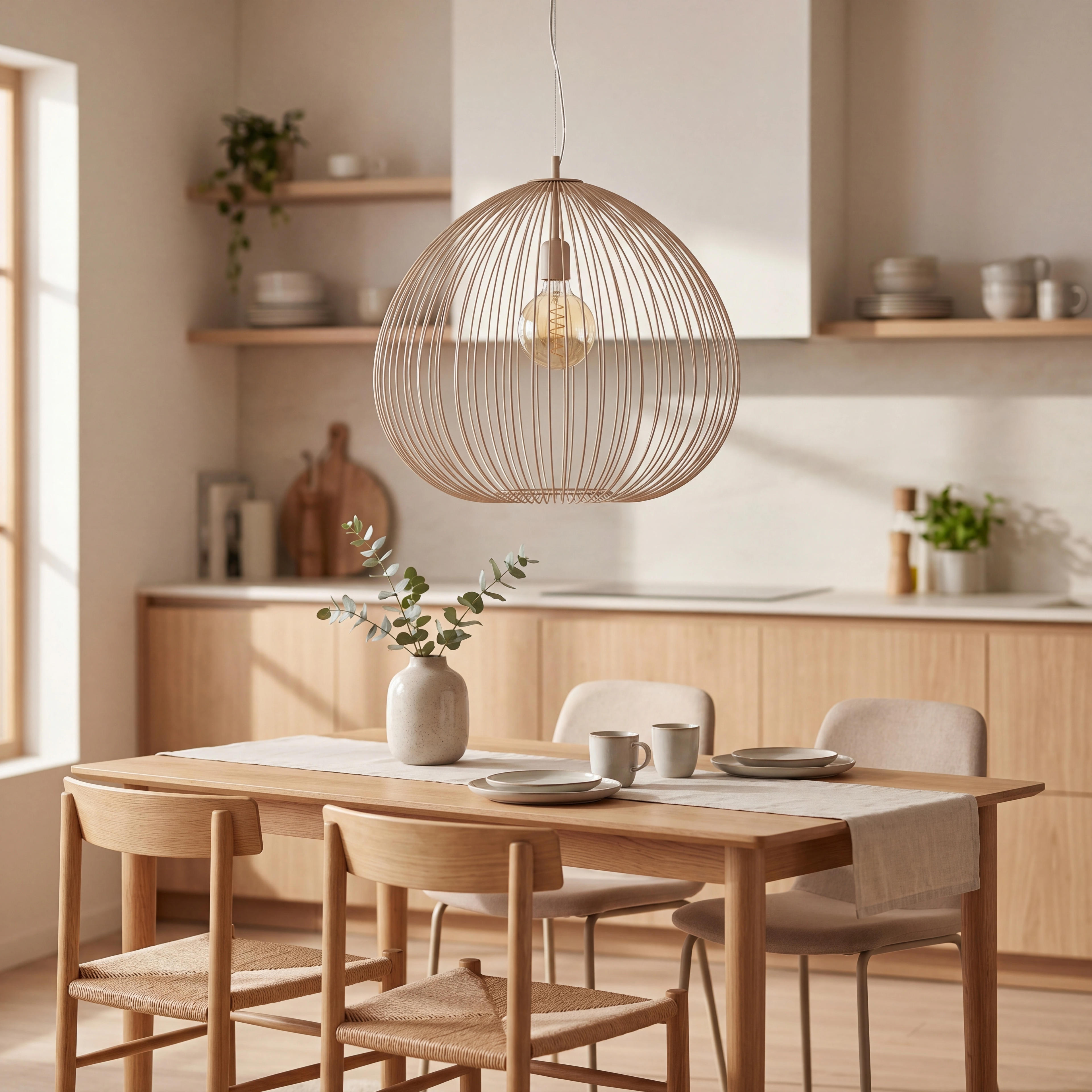 Lámpara colgante metal beige mate Ø56x55 cm  E27 - LLLC0603