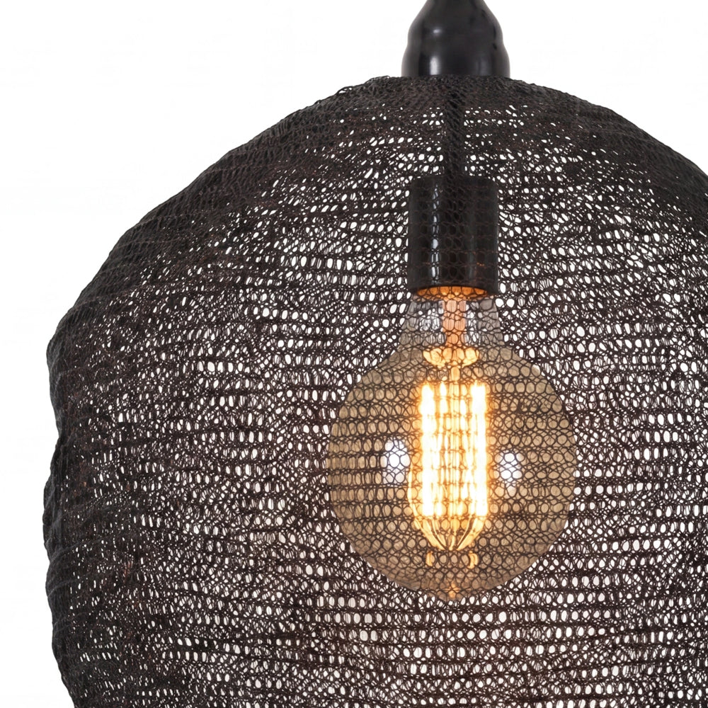 Lámpara colgante metal negro brillante  Ø45x60 cm E27 - LLLC0605