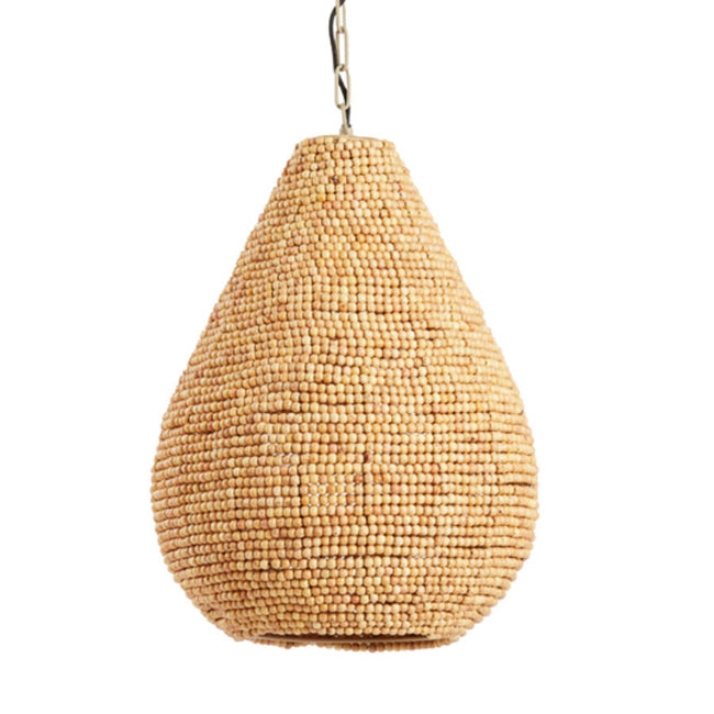 Lámpara colgante madera cuentas natural  Ø31x39 cm E27 - LLLC0606