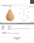 Lámpara colgante madera cuentas natural  Ø31x39 cm E27 - LLLC0606