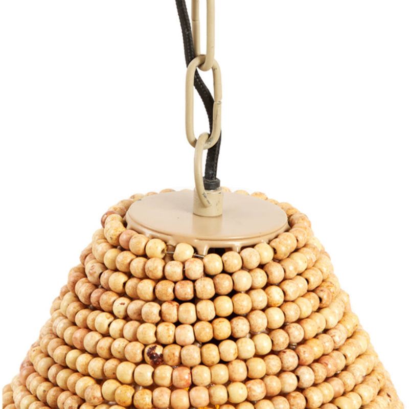 Lámpara colgante madera cuentas natural  Ø31x39 cm E27 - LLLC0606