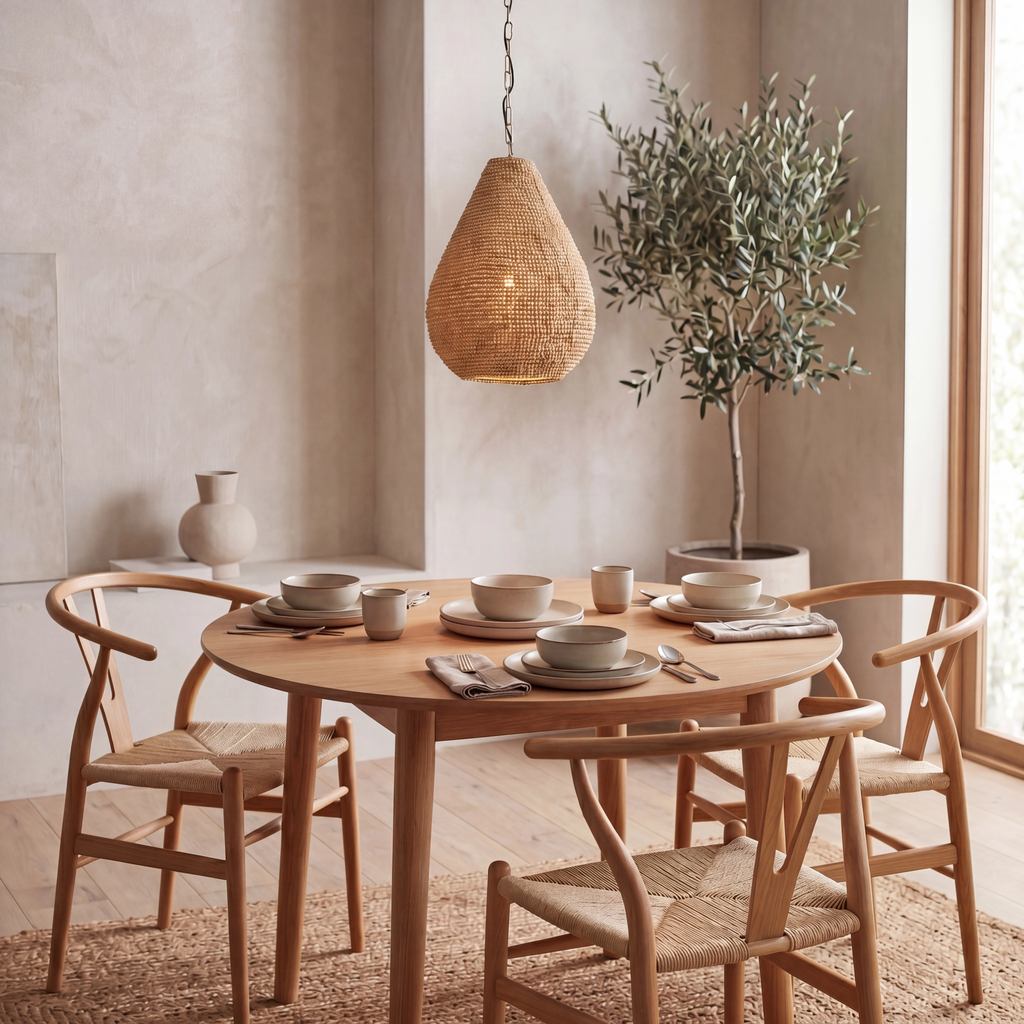 Lámpara colgante madera cuentas natural  Ø31x39 cm E27 - LLLC0606