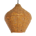Lámpara colgante cuentas madera natural Ø28x30 cm E27- LLLC0609