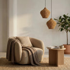 Lámpara colgante cuentas madera natural Ø28x30 cm E27- LLLC0609