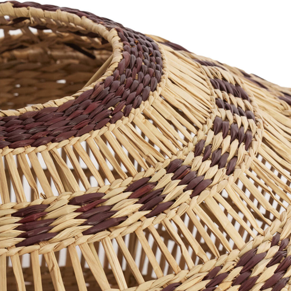 Lámpara colgante ratán natural detalles en café Ø64x26 cm E27 - LLLC0612