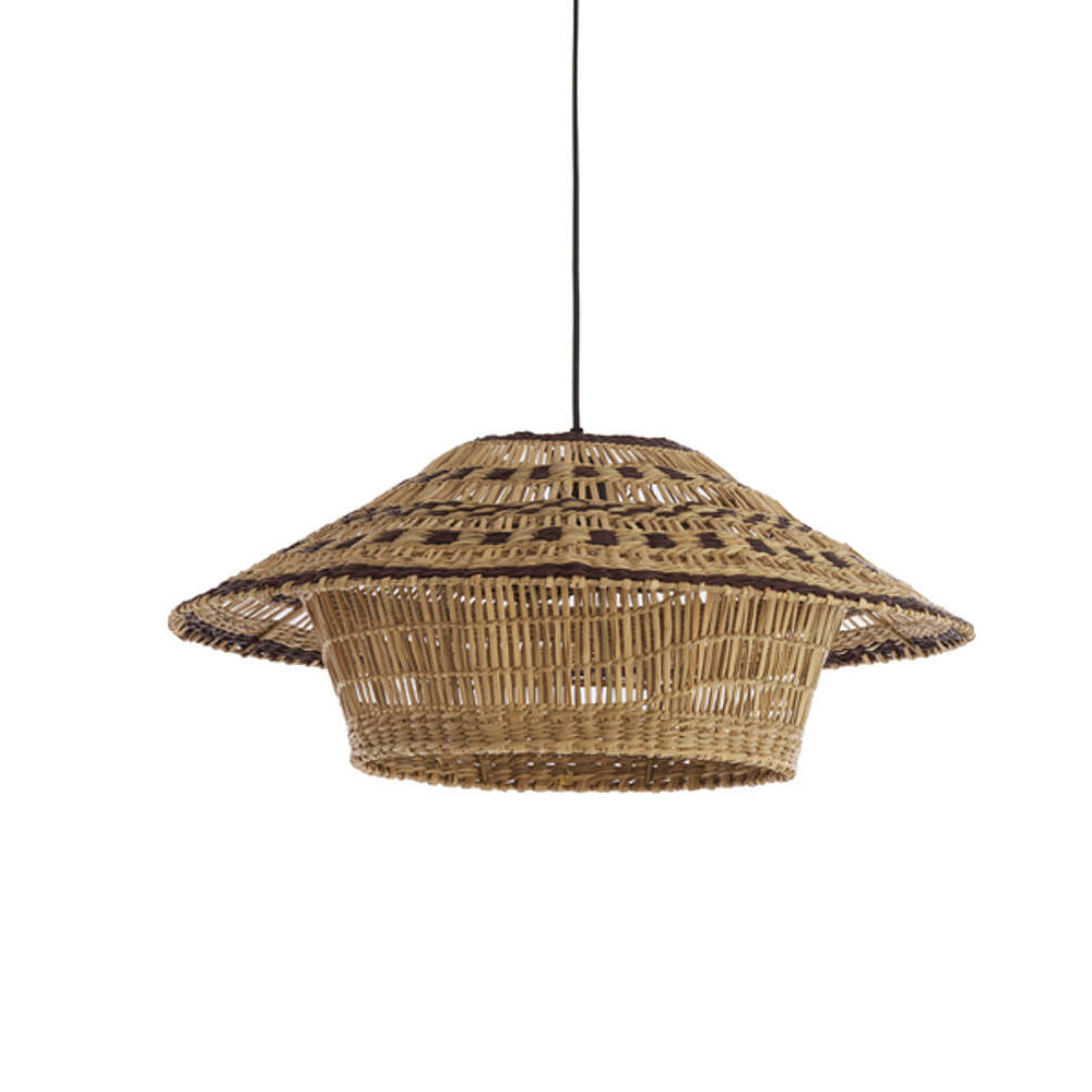 Lámpara colgante ratán natural detalles en café Ø64x26 cm E27 - LLLC0612