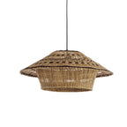 Lámpara colgante ratán natural detalles en café Ø64x26 cm E27 - LLLC0612