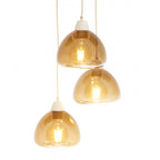 Lámpara colgante metal marrón arena 3 luces Ø30x130 cm E27 - LLLC0614