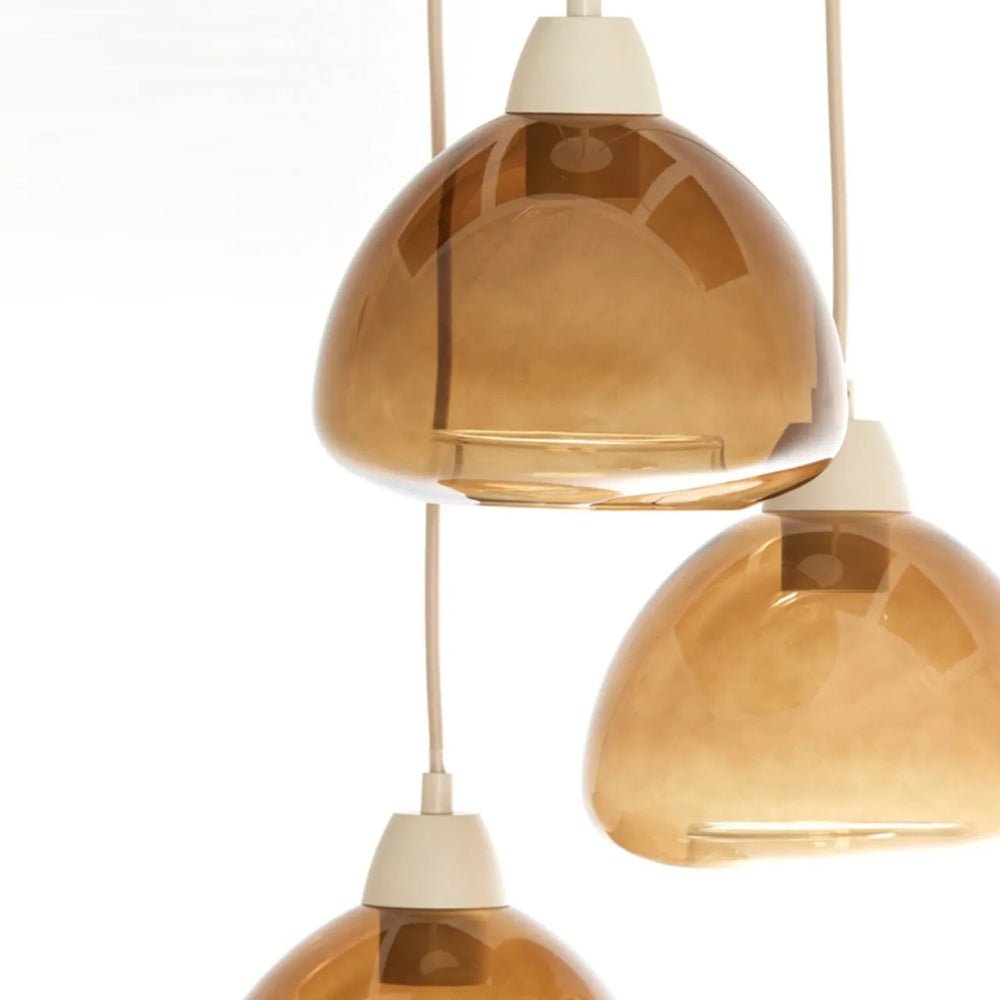 Lámpara colgante metal marrón arena 3 luces Ø30x130 cm E27 - LLLC0614