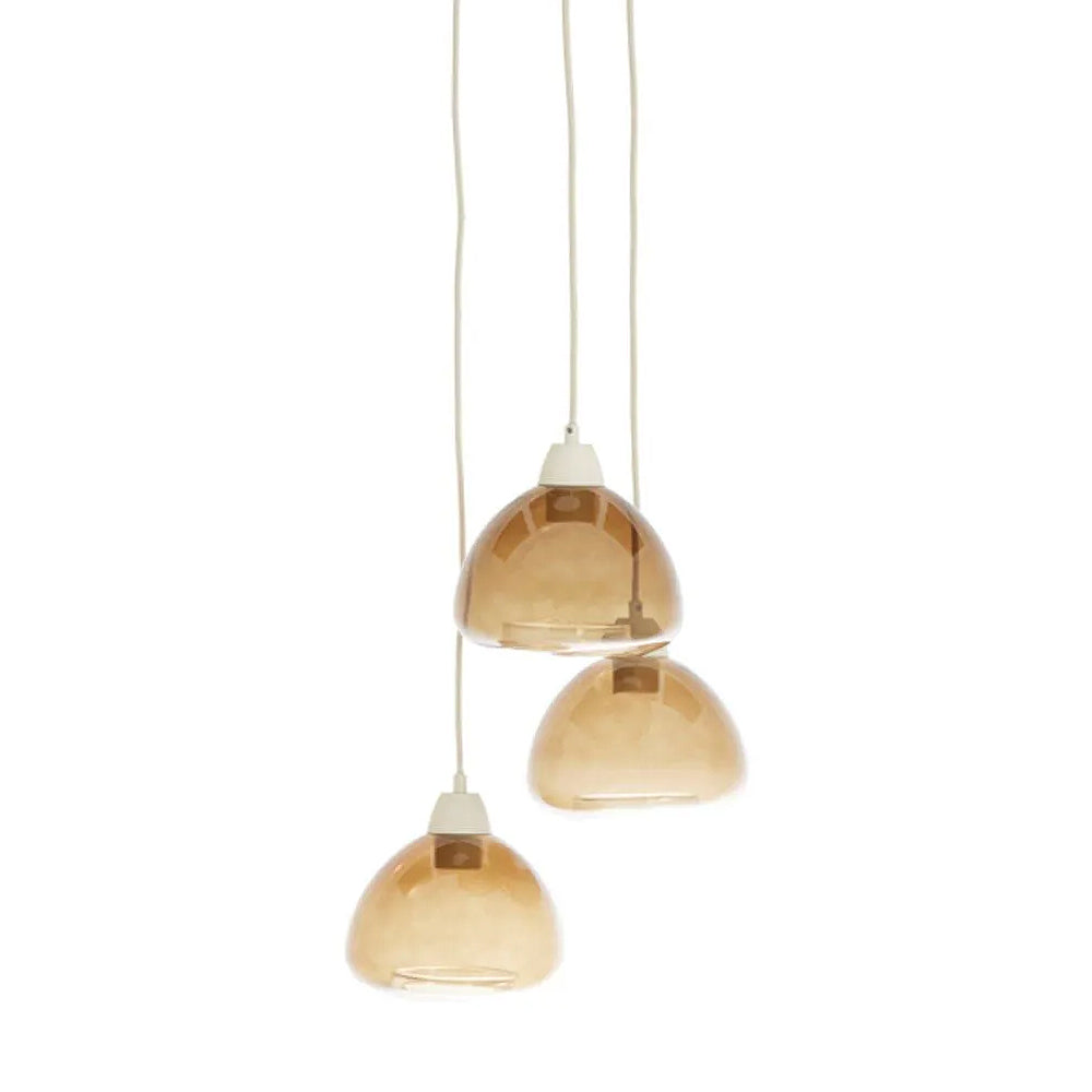 Lámpara colgante metal marrón arena 3 luces Ø30x130 cm E27 - LLLC0614