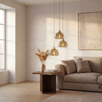 Lámpara colgante metal marrón arena 3 luces Ø30x130 cm E27 - LLLC0614