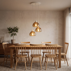 Lámpara colgante metal marrón arena 3 luces Ø30x130 cm E27 - LLLC0614
