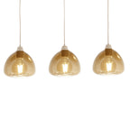 Lámpara colgante vidrio marrón metal arena 94x118 cm 3 luces E27- LLLC0620