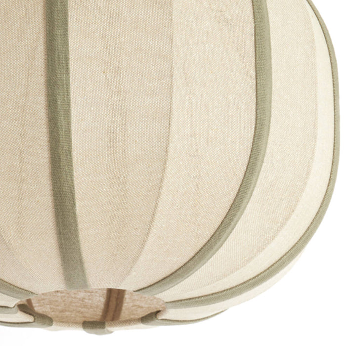 Lampara colgante textil natural detalles verde olivo Ø40x30 cm  E27- LLLC0621