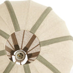 Lampara colgante textil natural detalles verde olivo Ø40x30 cm  E27- LLLC0621
